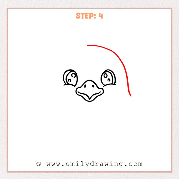 how to draw an eagle head - The eagle head drawing adds a strong outer contour arc from the top down the right side.